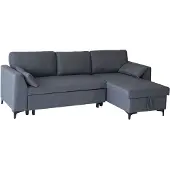 Happy Garden Canapé d'angle convertible LOGAN 3 places gris chiné