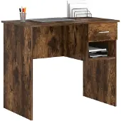 vidaXL Bureau , finition chêne fumé, 90 x 49 x 75 cm, fabriqué en panneaux de particules