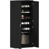 vidaXL Cabinet à chaussures Noir 80 x 39 x 180 cm Bois d'ingénierie