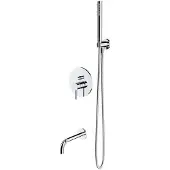 Omnires y - inbouw badkraan, 3-gats installatie, met hoofddeel, met accessoires, chroom