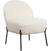 Happy Garden Fauteuil en tissu bouclette écru HELMI