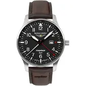 Bauhaus 2744-2 Montre-bracelet pour homme Aviation GMT Tornado Marron/Noir