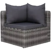 vidaXL Ensemble de salon de jardin 4 pièces avec coussins Gris Poly rotin