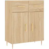 vidaXL Highboard chêne Sonoma 69,5x34x180 cm Matériau dérivé du bois