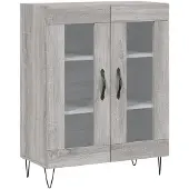 vidaXL Highboard Gris Sonoma 69,5x34x180 cm Matériau dérivé du bois