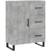 vidaXL Highboard gris béton 69,5x34x180 cm Bois composite