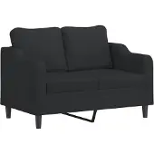 vidaXL Ensemble de canapés 2 pièces avec coussins Tissu noir