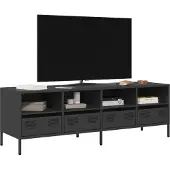 vidaXL Armoire TV noire 135x39x43,5 cm Acier laminé à froid