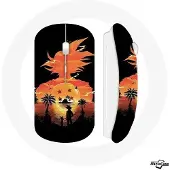 MANIACASE Souris Sans Fil - Manga - Dragon Ball - Sangoku - Orange - Clé USB Wifi incluse