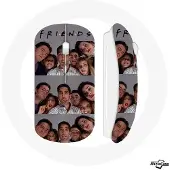 MANIACASE Souris Sans Fil - - Friends Selfie Série - Clé USB WiFi incluse - Compatible Mac et PC - Gris