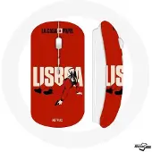 MANIACASE Souris sans fil - - Lisboa - Rouge - Clé USB wifi - Compatible Mac et PC