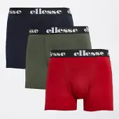 Ellesse lot de Trois Boxers Homme Marine/Rouge/Kaki
