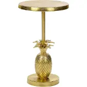 Beliani Table d'appoint Métal doré 29 x 29 x 49 cm Table d'appoint Base Ananas Glamour Salon