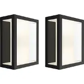 Philips Hue Impress Applique Murale White and Color Noir Large Lot de 2