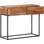 vidaXL Table console 90x35x75 cm Bois d'acacia rugueux