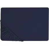 Beliani Drap-housse bleu foncé coton 160 x 200 cm HOFUF (160 x 200 cm)