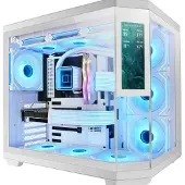 Mars Gaming MC3TCORELCDW, tour moyenne, PC, blanc, ATX, Micro ATX, Mini-ITX, verre trempé, gaming