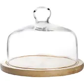 Ibili 18 Cm Plaque De Verre Avec Socle En Bois Transparent Transparent One Size