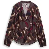 Tom Tailor Chemisier marron / brun foncé / baie / blanc