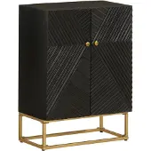 vidaXL Buffet noir 55x30x76 cm bois massif de manguier et fer