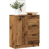 vidaXL Sideboard imitation vieux bois 60x30x70 cm Bois composite