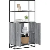 vidaXL Highboard Gris Sonoma 68x35x139 cm Bois composite et métal