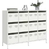 vidaXL Sideboard Blanc 135x39x103,5 cm Acier laminé à froid