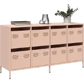 vidaXL Sideboard Rosa 135x39x73,5 cm Acier laminé à froid