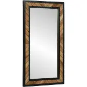 vidaXL Miroir Noir et Marron 90 x 2 x 50 cm Bois massif d'acacia