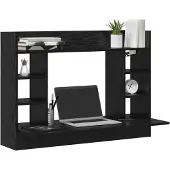 vidaXL Bureau mural Chêne noir 105 x 48 x 75 cm Bois d'ingénierie
