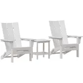 vidaXL : Ensemble de 3 chaises de jardin, blanches, en polyéthylène