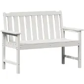 vidaXL Banc de jardin blanc 120 x 59 x 88 cm en PEHD