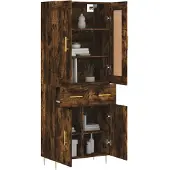 vidaXL Highboard chêne fumé 69,5x34x180 cm bois composite
