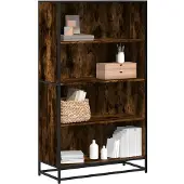 vidaXL Bibliothèque chêne fumé 80,5x35x139 cm bois d'ingénierie