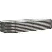 vidaXL Lit surélevé de jardin Acier galvanisé 224x80x36 cm gris