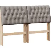 vidaXL Tête de lit rembourrée Taupe 135 cm Pin massif