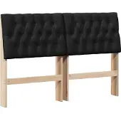 vidaXL Tête de lit rembourrée noire 160 cm Pin massif