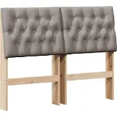vidaXL Tête de lit rembourrée taupe 120 cm Pin massif
