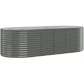 vidaXL Lit surélevé Acier revêtu par poudre 249x100x68 cm Gris