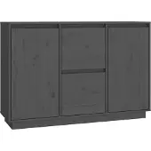 vidaXL Sideboard Gris 111x34x75 cm Pin massif