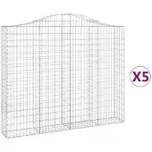 vidaXL Gabions 5 pcs voûtés 200x30x160/180 cm en fer