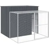 vidaXL Niche pour chiens avec enclos Anthracite 214x253x181cm Acier galvanisé