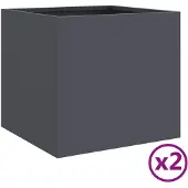 vidaXL Jardinières 2 pcs anthracite 32x30x29 cm acier