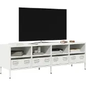 vidaXL Armoire TV blanc 135x39x43,5 cm Acier laminé à froid