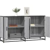 vidaXL Sideboard Gris Sonoma 134x35x76 cm Bois composite