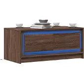 vidaXL Table basse LED marron imitation chêne Matériau dérivé du bois