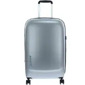 Mandarina Duck Trolley rigide moyen avec 4 roues doubles et serrure TSA, détails en contraste arrière, Valise, Argent