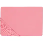 Beliani Drap-housse coton corail 160 x 200 cm JANBU (160 x 200 cm)
