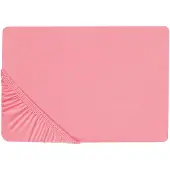 Beliani Drap-housse coton rouge corail 180 x 200 cm JANBU (180 x 200 cm)