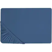Beliani Drap-housse coton bleu marine 160 x 200 cm JANBU (160 x 200 cm)